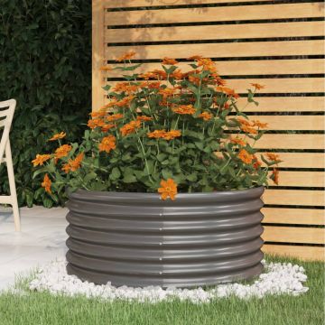 vidaXL Jardinieră grădină gri 80x80x36 cm oțel vopsit electrostatic