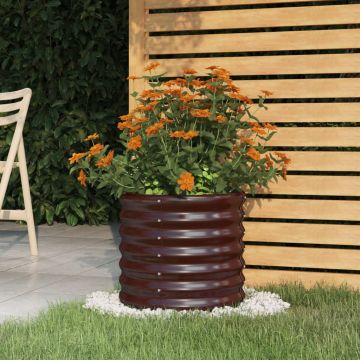vidaXL Jardinieră grădină maro 40x40x36 cm oțel vopsit electrostatic