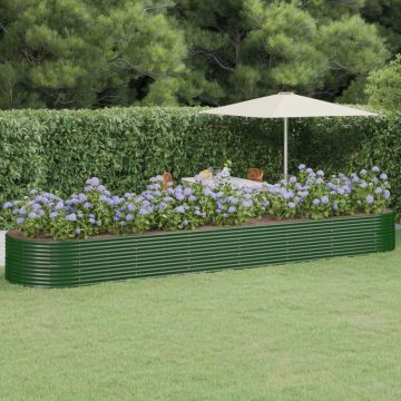 vidaXL Jardinieră grădină verde 584x140x68cm oțel vopsit electrostatic