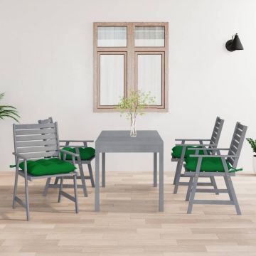 vidaXL Scaune de exterior cu perne, 4 buc., lemn masiv de acacia