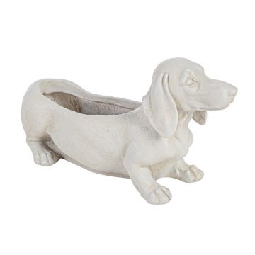 Ghiveci din Fiberclay, Garden Dog Ivoir, L50,5xl16,5xH27 cm