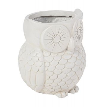 Ghiveci din Fiberclay, Garden Owl Ivoir, Ø26xH31 cm