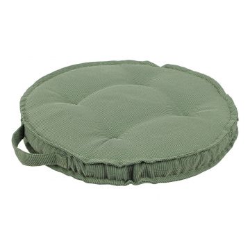 Perna de sezut decorativa, Zerach Round Verde, Ø40xH4 cm