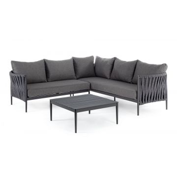 Set mobilier modular pentru gradina / terasa Rafael Antracit, coltar 5 locuri + masa de cafea Set mobilier modular pentru gradina / terasa Rafael Antracit, coltar 5 locuri + masa de cafea