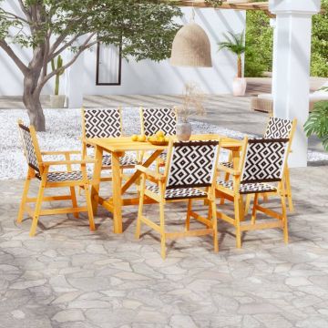 vidaXL Set mobilier de grădină, 7 piese, lemn masiv de acacia