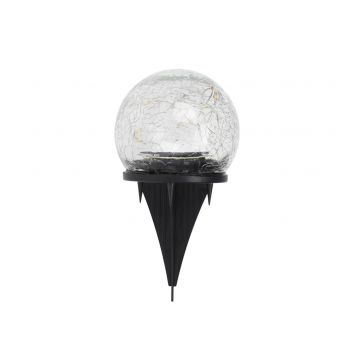 Lampa solara de gradina, glob din sticla, 20 LED, diametru 15 cm