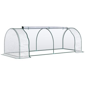 Outsunny Sera de gradina, cadru din otel, PVC, Verde si transparent 250x100x80cm | Aosom Romania