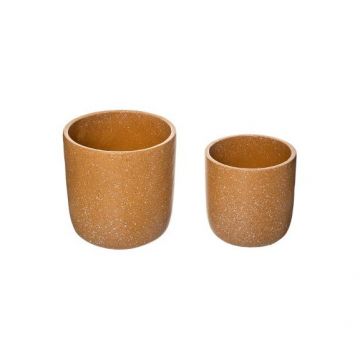 Set 2 Ghivece Ceramice Galben D25 cm