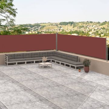 vidaXL Copertină laterală retractabilă, maro, 117x1000 cm