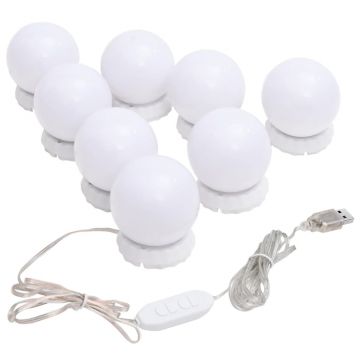 vidaXL Lampă de oglindă cu 8 becuri LED alb cald și alb rece