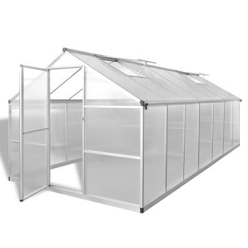 vidaXL Seră, 10,53 m², aluminiu ranforsat
