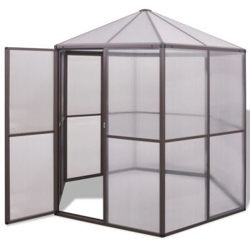 vidaXL Seră, 240x211x232 cm, aluminiu