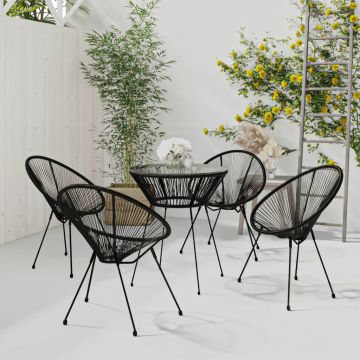 vidaXL Set de mobilier pentru grădină, 5 piese, negru