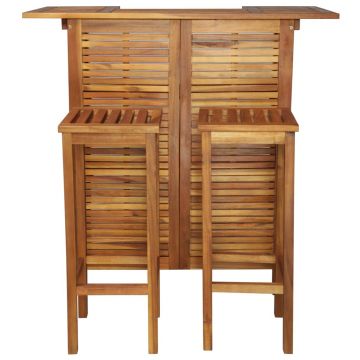 vidaXL Set masă și scaune de bar, 3 buc., lemn masiv de salcâm
