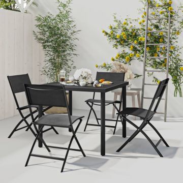 vidaXL Set mobilier de exterior, 5 piese, oțel