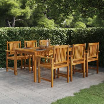 vidaXL Set mobilier de grădină, 7 piese, lemn masiv de acacia