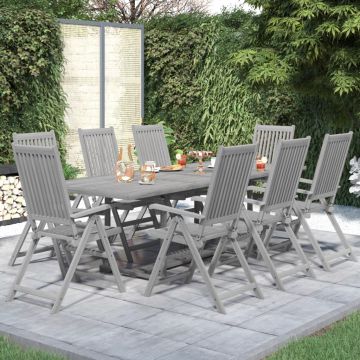 vidaXL Set mobilier de grădină, 9 piese, lemn masiv de acacia