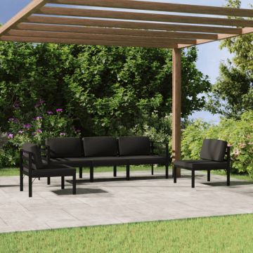 vidaXL Set mobilier de grădină cu perne, 5 piese, antracit, aluminiu