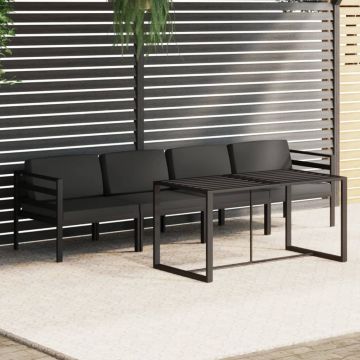 vidaXL Set mobilier de grădină cu perne, 5 piese, antracit, aluminiu