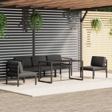 vidaXL Set mobilier de grădină cu perne, 6 piese, antracit, aluminiu