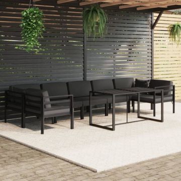 vidaXL Set mobilier de grădină cu perne, 8 piese, antracit, aluminiu