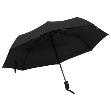 vidaXL Umbrelă pliabilă automată, negru, 95 cm