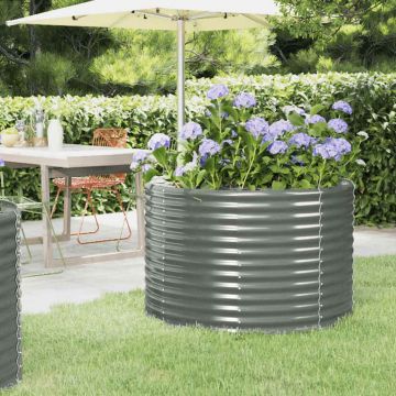 vidaXL Jardinieră grădină gri 100x100x68 cm oțel galvanizat