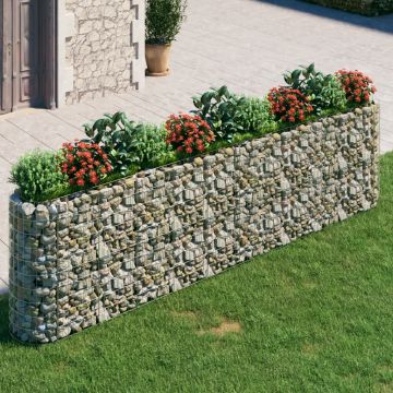 vidaXL Strat înălțat gabion, 400x50x100 cm, fier galvanizat