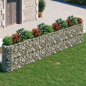 vidaXL Strat înălțat gabion, 470x50x100 cm, fier galvanizat