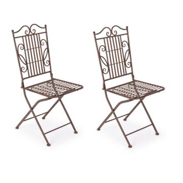 Set 2 scaune pliabile de gradina / terasa din metal Melanie Maro, l38xA51xH92 cm
