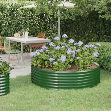 vidaXL Jardinieră grădină verde 140x140x36cm oțel vopsit electrostatic