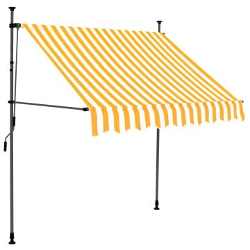 vidaXL Copertină retractabilă manual cu LED, alb & portocaliu, 100 cm