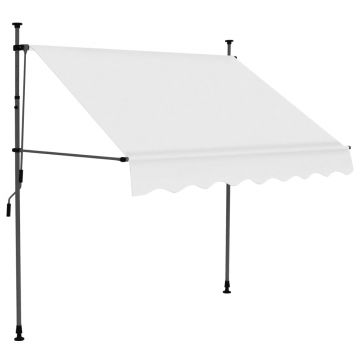 vidaXL Copertină retractabilă manual cu LED, crem, 150 cm