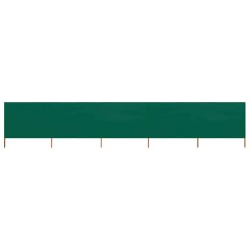 vidaXL Paravan anti-vânt cu 5 panouri, verde, 600 x 120 cm, textil