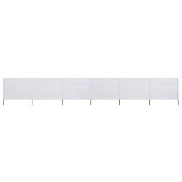vidaXL Paravan anti-vânt cu 6 panouri alb nisipiu 800x120 cm textil