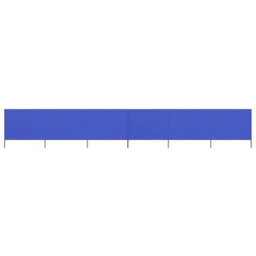 vidaXL Paravan anti-vânt cu 6 panouri, azur, 800 x 160 cm, textil