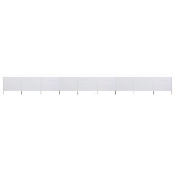 vidaXL Paravan anti-vânt cu 9 panouri, alb nisipiu 1200x160 cm textil