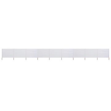 vidaXL Paravan anti-vânt cu 9 panouri, alb nisipiu 1200x80 cm, textil