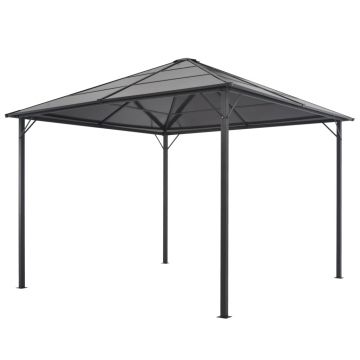 vidaXL Pavilion cu acoperiș, negru, 3 x 3 m, aluminiu