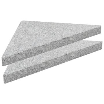 vidaXL Placă de greutate umbrelă, gri, 15 kg, granit, triunghiular