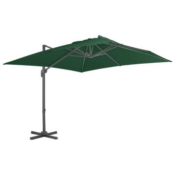 vidaXL Umbrelă de exterior cu bază portabilă, verde