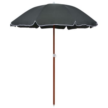 vidaXL Umbrelă de soare cu stâlp din oțel, antracit, 180 cm