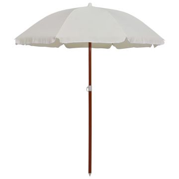 vidaXL Umbrelă de soare cu stâlp din oțel, nisipiu, 180 cm