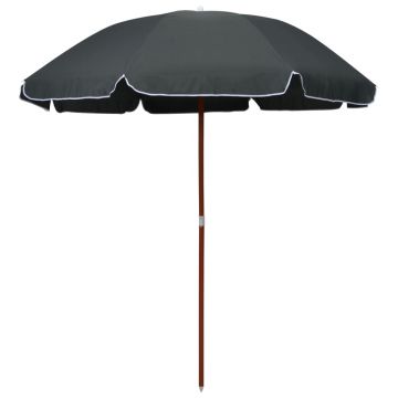 vidaXL Umbrelă de soare de grădină cu stâlp din oțel, antracit, 240 cm