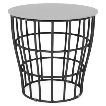 Masuta mica, Milano, H.51 D.53 cm, inox, negru/gri
