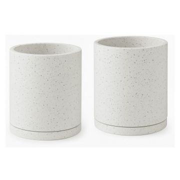 Set 2 ghivece Bonami Selection Terrazzo, ø 26 cm, alb