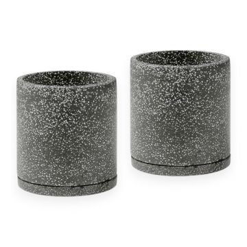 Set 2 ghivece gri închis Bonami Selection Terrazzo, ø 26 cm