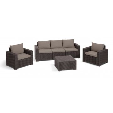 Set mobilier gradina canapea 3 locuri maro Keter California