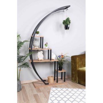 Suport pentru ghivece Garden, Puqa Design, 85x35x180 cm, natural/negru