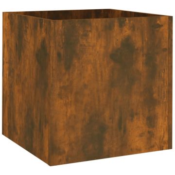 vidaXL Jardinieră cutie, stejar fumuriu, 40x40x40 cm, lemn compozit